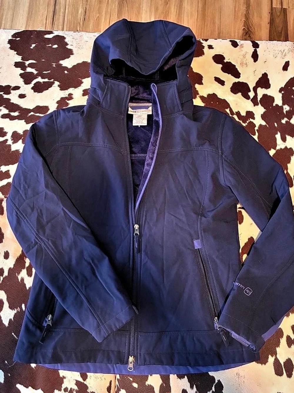 Free Country Women'Small Hooded Jacket in Blue Size Small